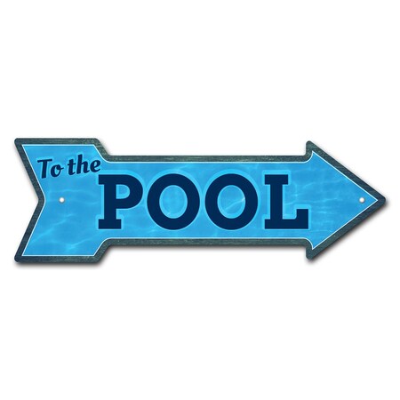 Signmission To The Pool Arrow Sign Funny Home Decor 24in Wide P-ARROW8-999566